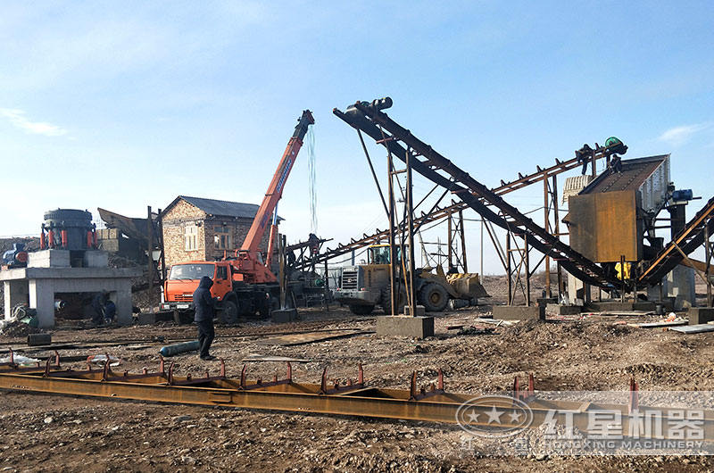 花崗巖石子生產(chǎn)線時(shí)產(chǎn)200噸現(xiàn)場(chǎng)