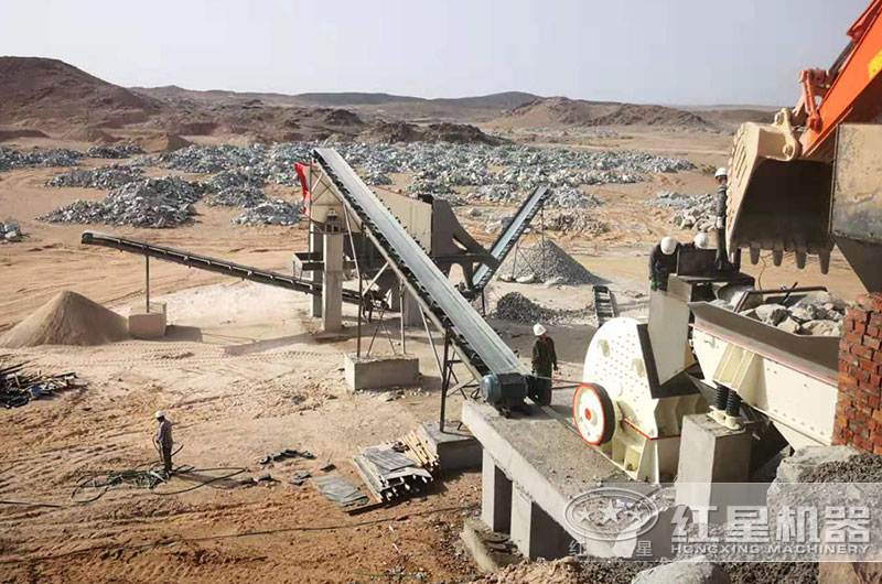 單臺重錘破制砂現場 單臺重錘破制砂現場